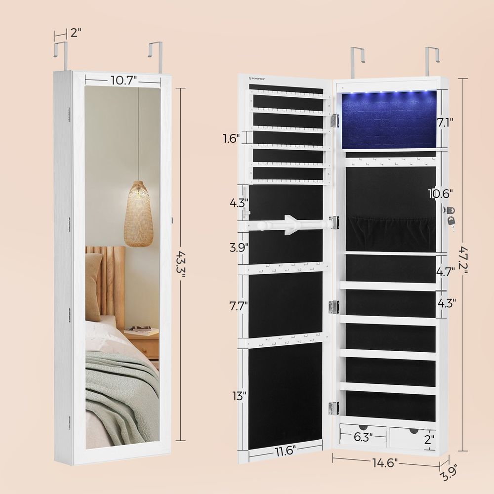 Jewelry Armoire Organizer | Full-Length Mirror Storage