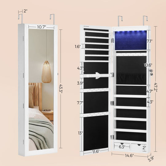Jewelry Armoire Organizer | Full-Length Mirror Storage