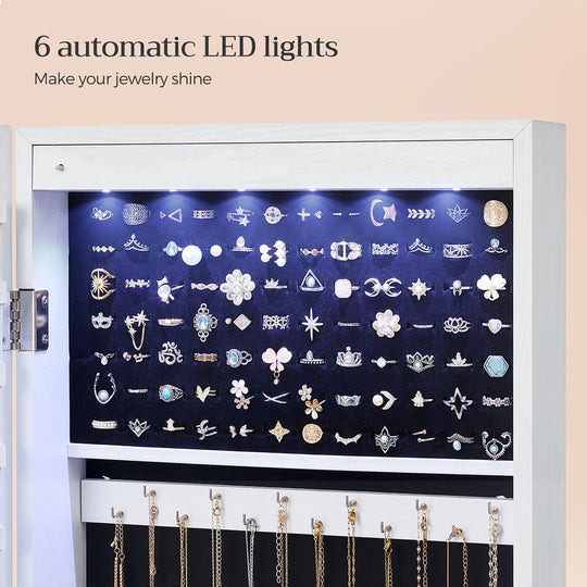 Jewelry Armoire Organizer | Full-Length Mirror Storage