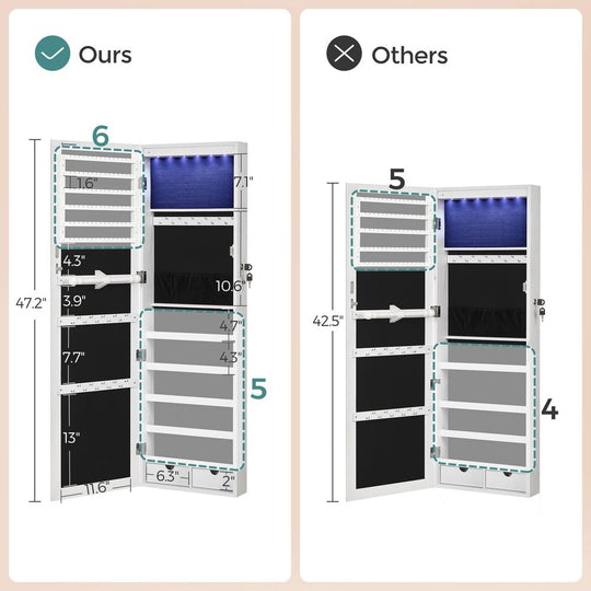 Jewelry Armoire Organizer | Full-Length Mirror Storage