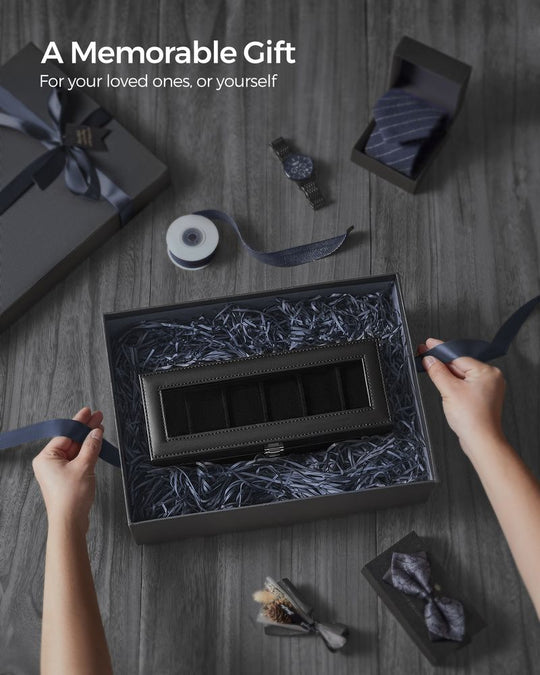 Watch Box Organizer | Glass Lid Display Case With Clasp