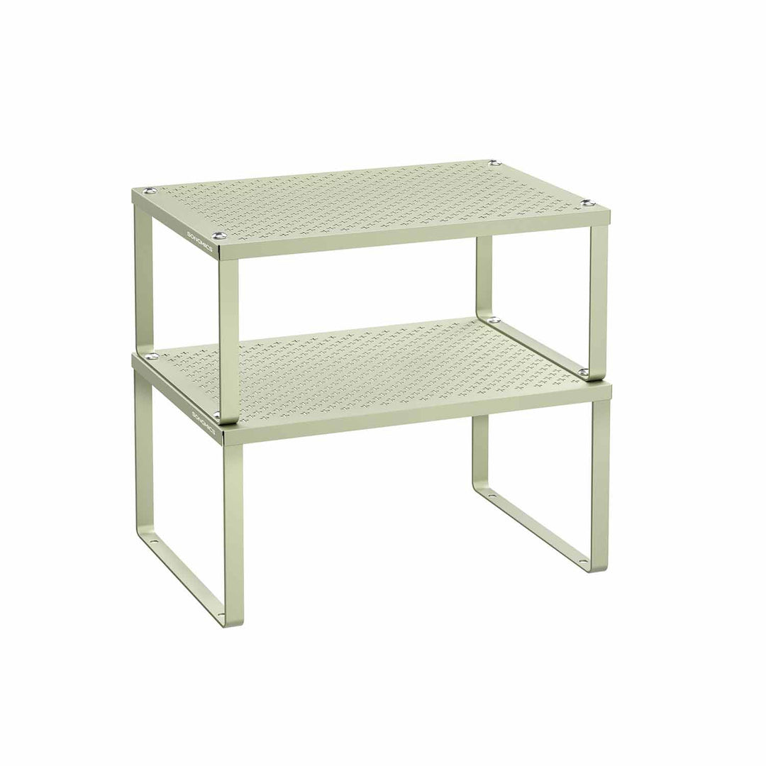 Stackable Cabinet Shelf Organizers | Metal Spice Rack Risers