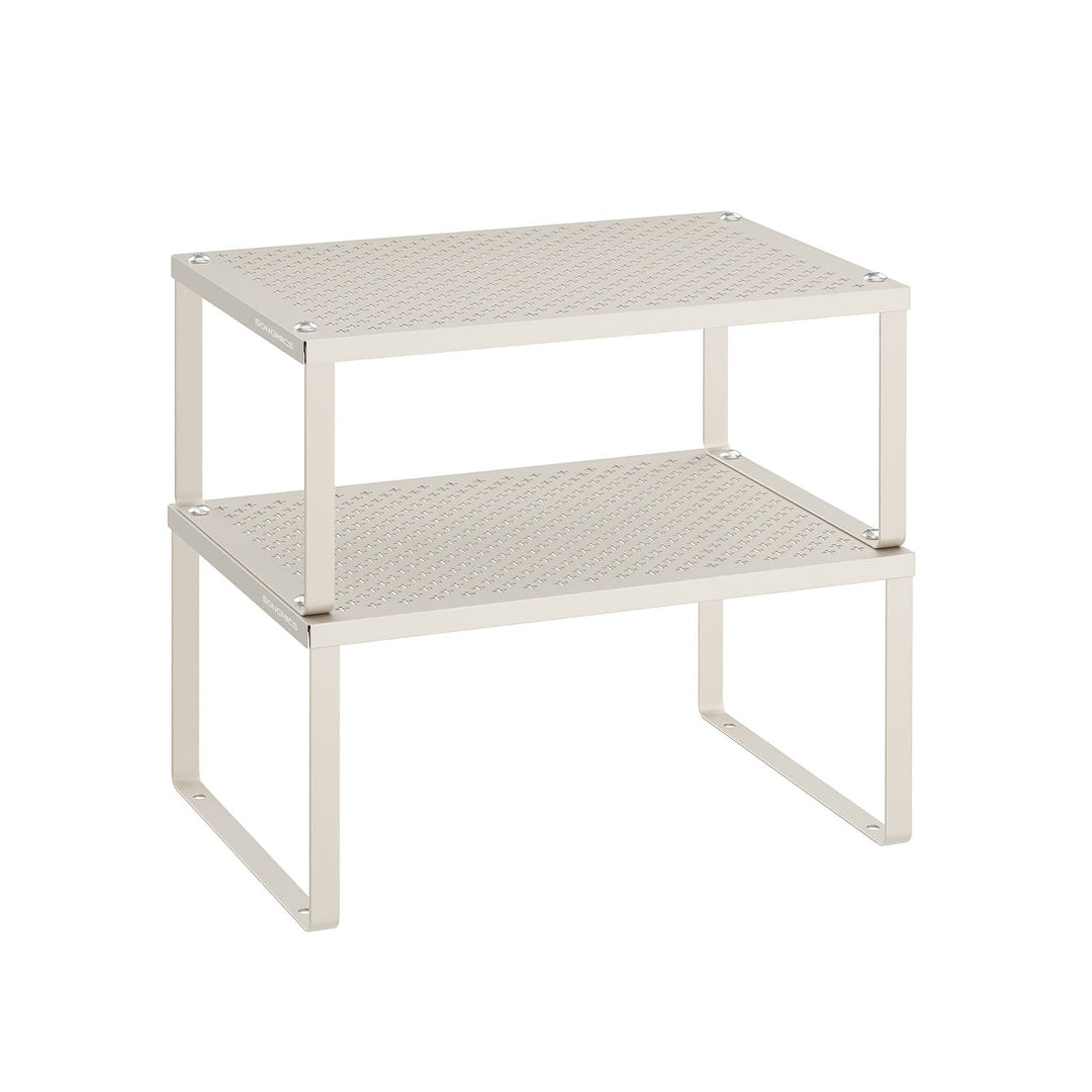 Stackable Cabinet Shelf Organizers | Metal Spice Rack Risers