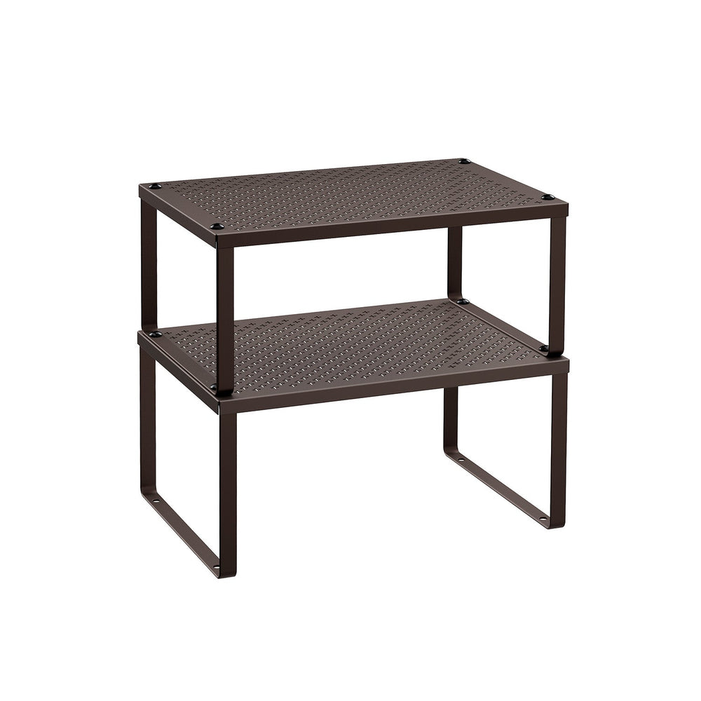 Stackable Cabinet Shelf Organizers | Metal Spice Rack Risers