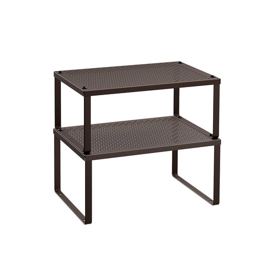 Stackable Cabinet Shelf Organizers | Metal Spice Rack Risers