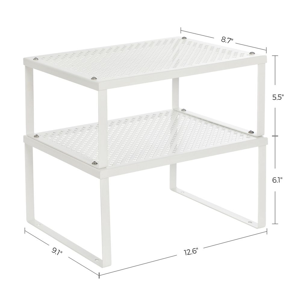 Stackable Cabinet Shelf Organizers | Metal Spice Rack Risers