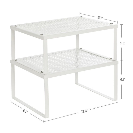 Stackable Cabinet Shelf Organizers | Metal Spice Rack Risers