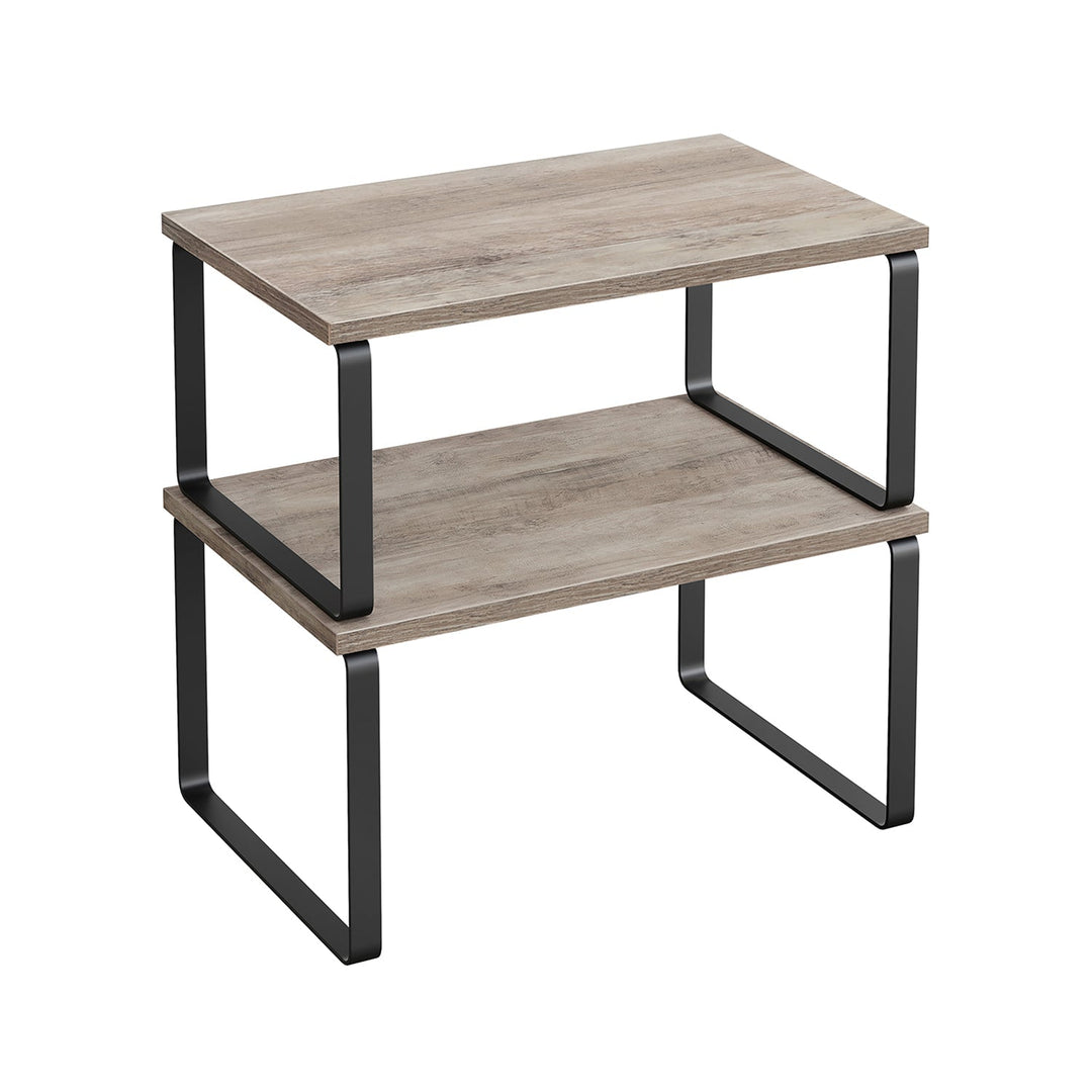 Cabinet Counter Shelves | Set of 2 Kitchen Storage Organizers