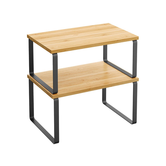 Cabinet Counter Shelves | Set of 2 Kitchen Storage Organizers