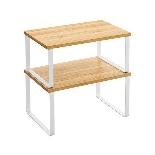 Cabinet Counter Shelves | Set of 2 Kitchen Storage Organizers