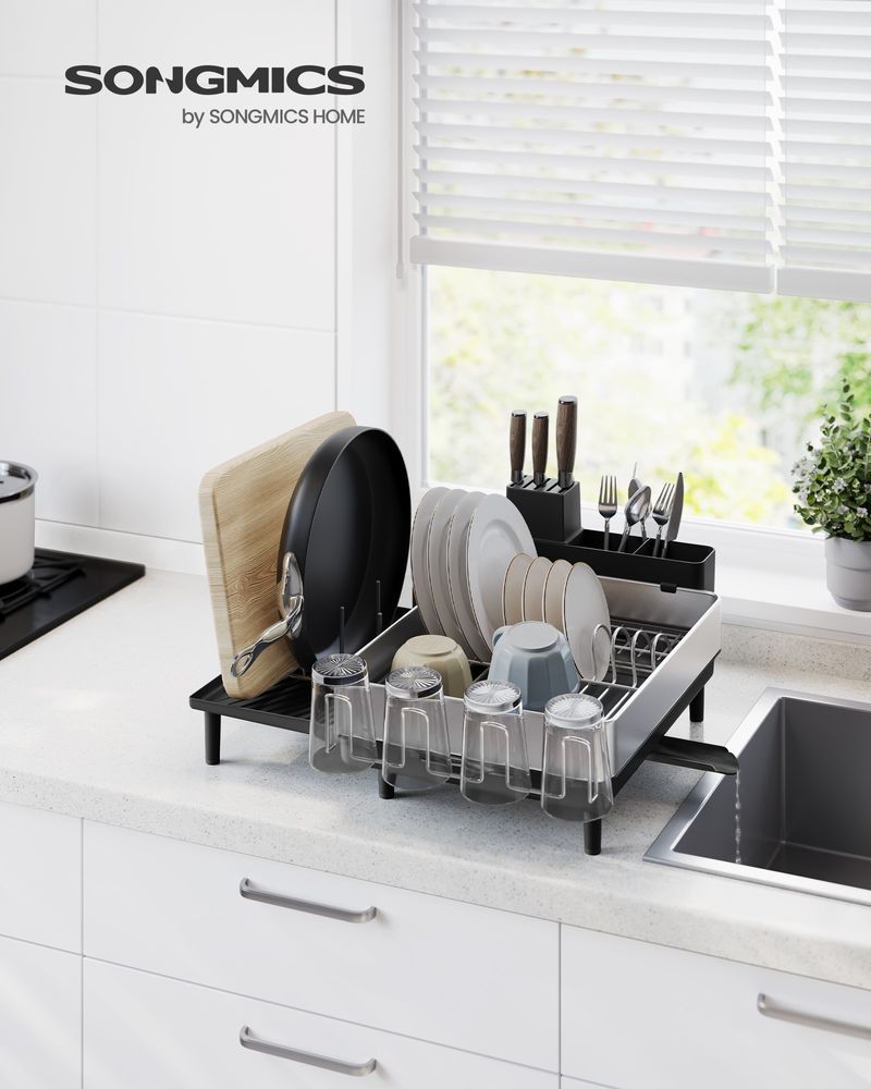 Expandable Dish Drying Rack | Stainless Steel Countertop Organizer