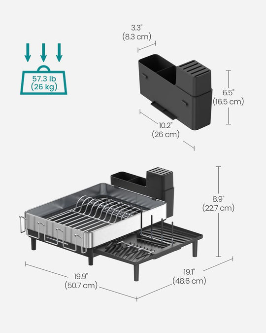 Expandable Dish Drying Rack | Stainless Steel Countertop Organizer
