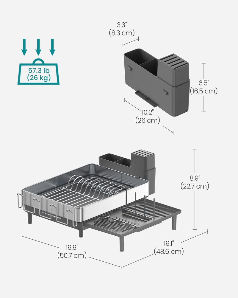 Expandable Dish Drying Rack | Stainless Steel Countertop Organizer