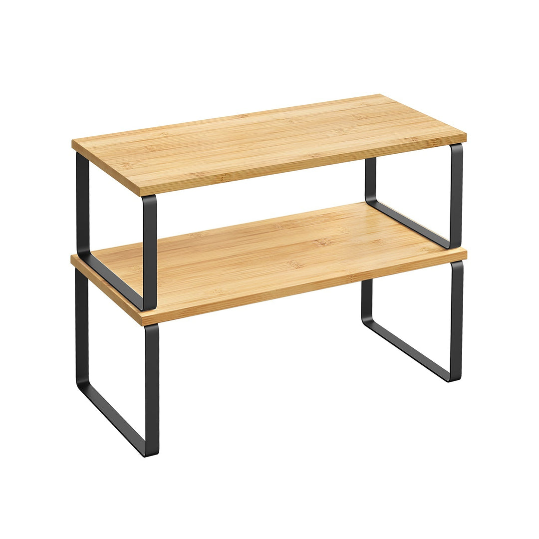 Cabinet Counter Shelves | Set of 2 Kitchen Storage Organizers