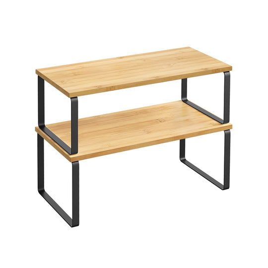 Cabinet Counter Shelves | Set of 2 Kitchen Storage Organizers