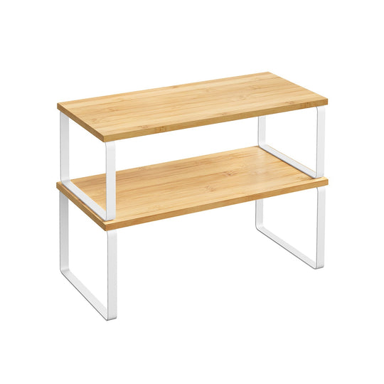 Cabinet Counter Shelves | Set of 2 Kitchen Storage Organizers