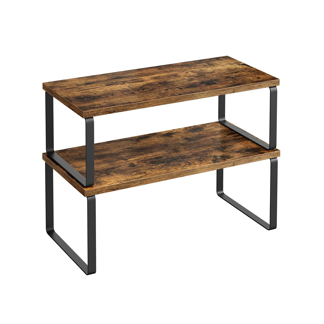 Cabinet Counter Shelves | Set of 2 Kitchen Storage Organizers