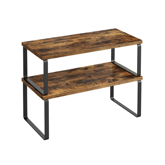 Cabinet Counter Shelves | Set of 2 Kitchen Storage Organizers