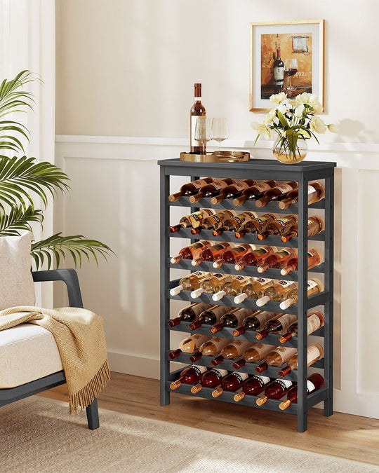 Freestanding Wine Rack | Seven Tier Bottle Storage With Tabletop