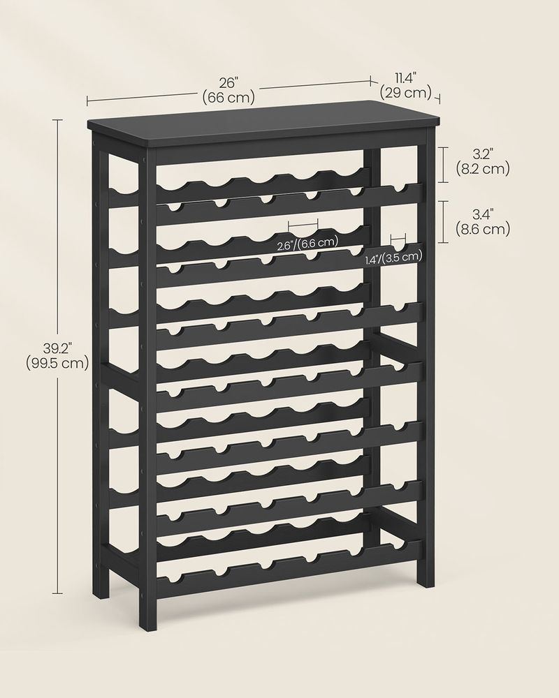 Freestanding Wine Rack | Seven Tier Bottle Storage With Tabletop