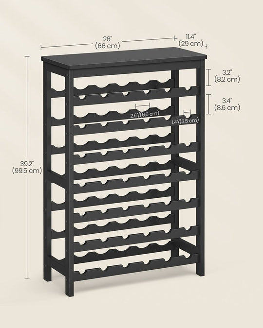 Freestanding Wine Rack | Seven Tier Bottle Storage With Tabletop