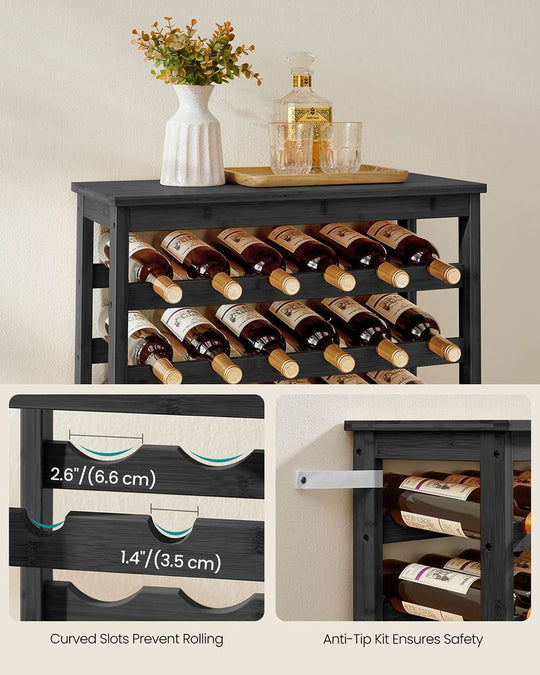 Freestanding Wine Rack | Seven Tier Bottle Storage With Tabletop