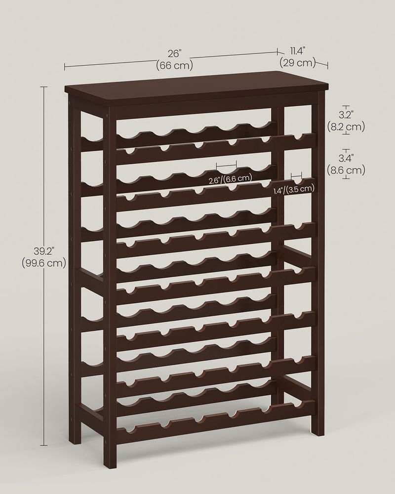 Freestanding Wine Rack | Seven Tier Bottle Storage With Tabletop