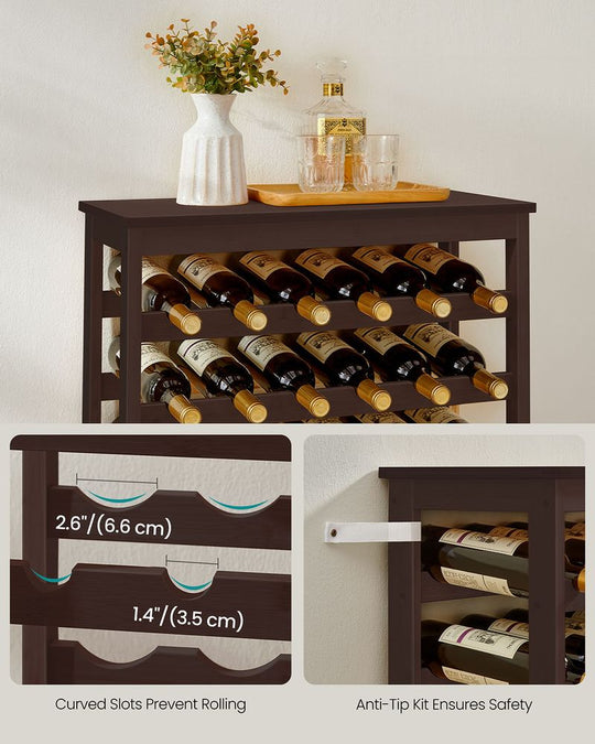 Freestanding Wine Rack | Seven Tier Bottle Storage With Tabletop