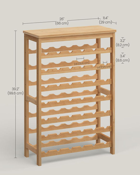 Freestanding Wine Rack | Seven Tier Bottle Storage With Tabletop