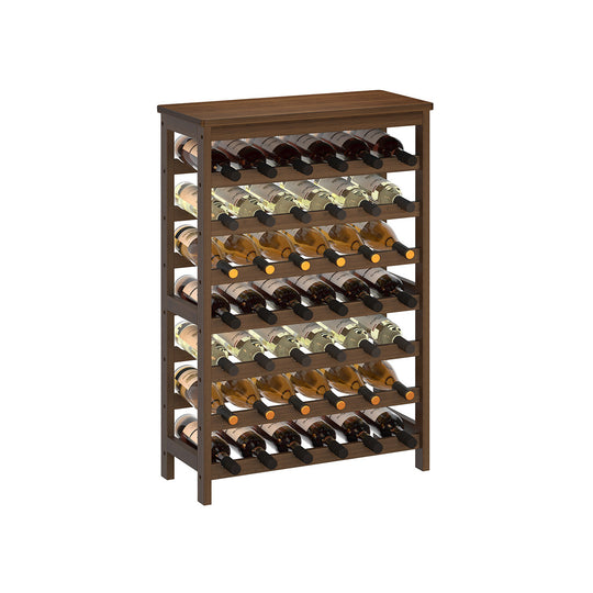 Freestanding Wine Rack | Seven Tier Bottle Storage With Tabletop