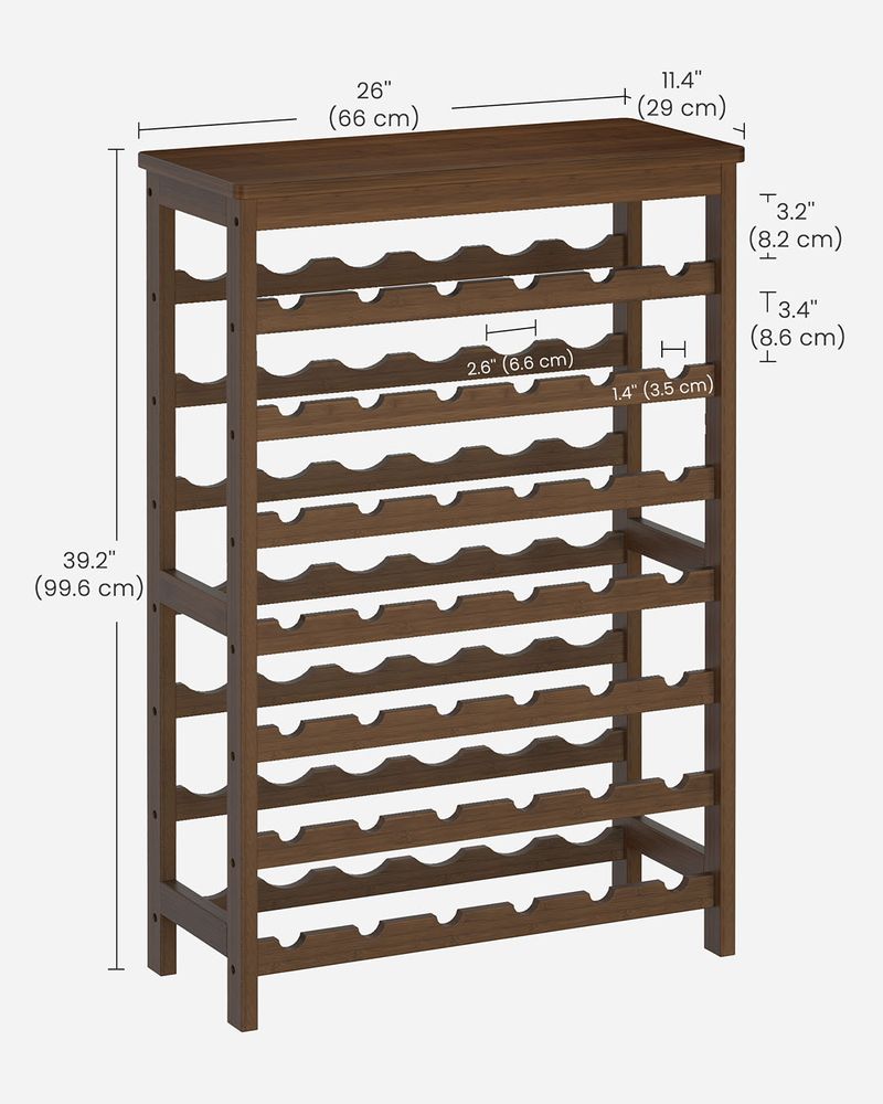 Freestanding Wine Rack | Seven Tier Bottle Storage With Tabletop