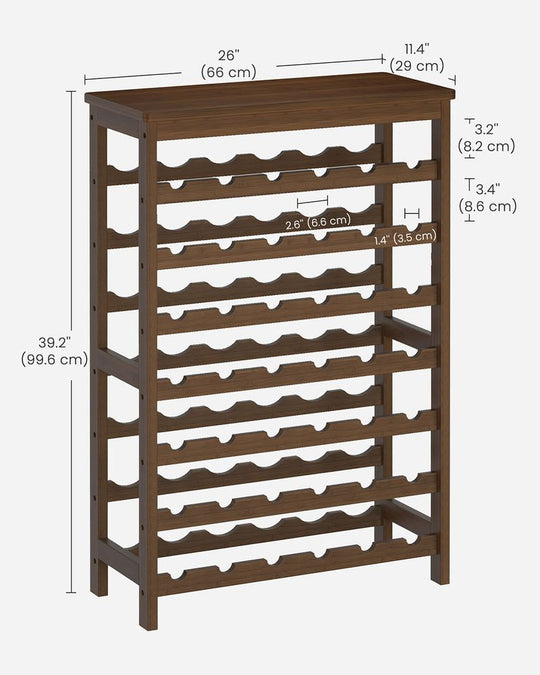 Freestanding Wine Rack | Seven Tier Bottle Storage With Tabletop