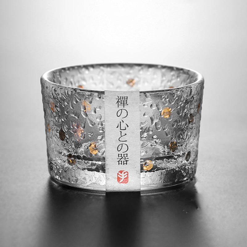 Gilded Whiskey Glass | Textured Japanese Rock Glass Set