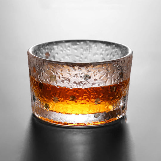 Gilded Whiskey Glass | Textured Japanese Rock Glass Set