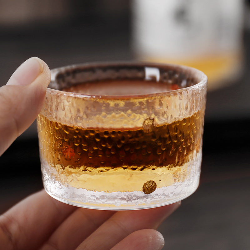 Gilded Whiskey Glass | Textured Japanese Rock Glass Set