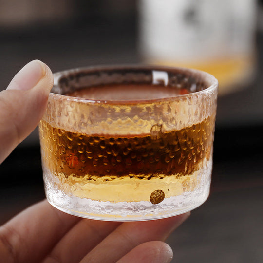 Gilded Whiskey Glass | Textured Japanese Rock Glass Set