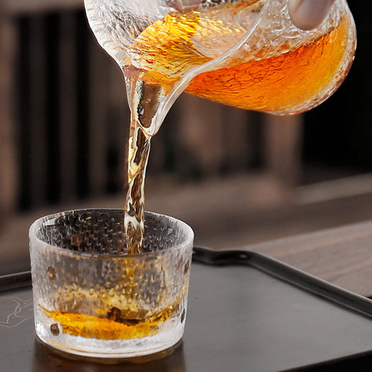 Gilded Whiskey Glass | Textured Japanese Rock Glass Set