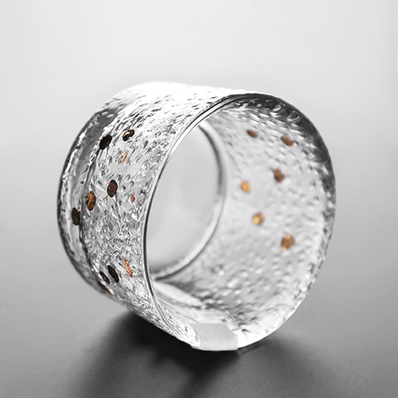 Gilded Whiskey Glass | Textured Japanese Rock Glass Set