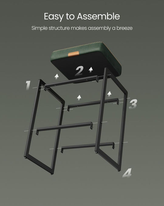 Counter Height Bar Stools | Padded Faux Leather Backless Seats