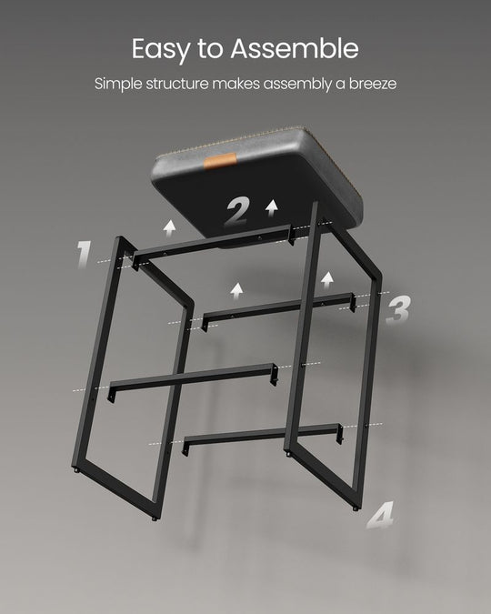 Counter Height Bar Stools | Padded Faux Leather Backless Seats