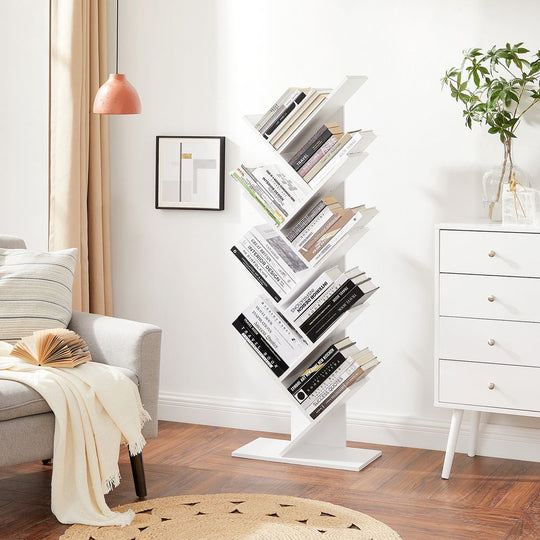 Tree Bookshelf | 9-Tier Space-Saving Corner Bookcase