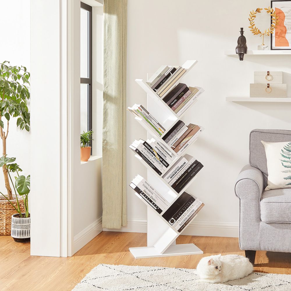 Tree Bookshelf | 9-Tier Space-Saving Corner Bookcase