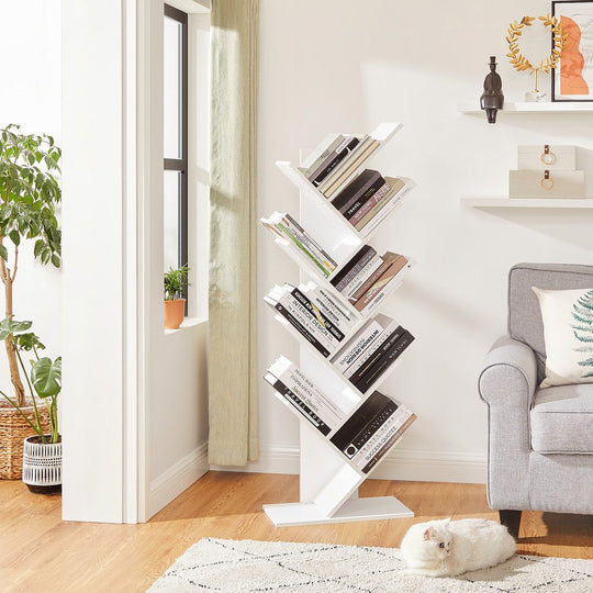 Tree Bookshelf | 9-Tier Space-Saving Corner Bookcase