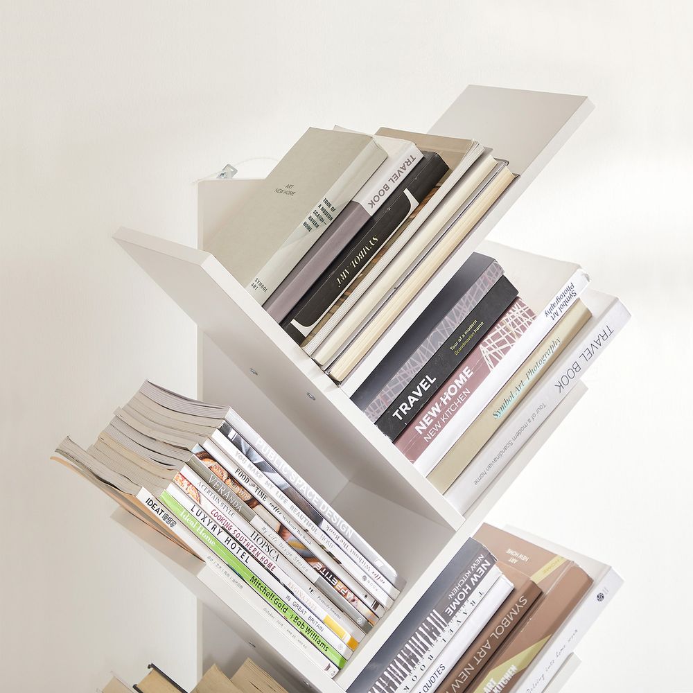 Tree Bookshelf | 9-Tier Space-Saving Corner Bookcase