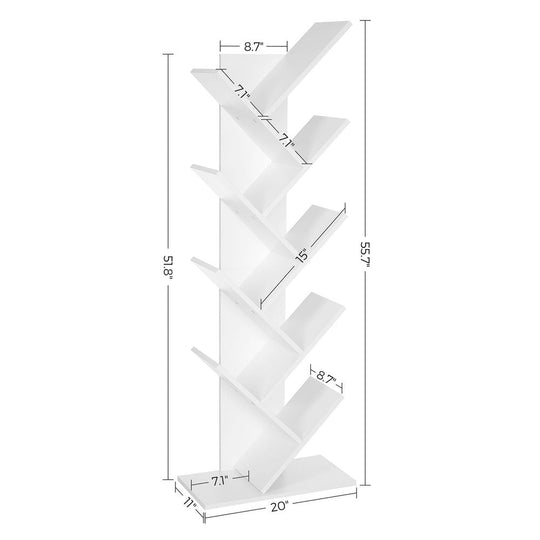 Tree Bookshelf | 9-Tier Space-Saving Corner Bookcase