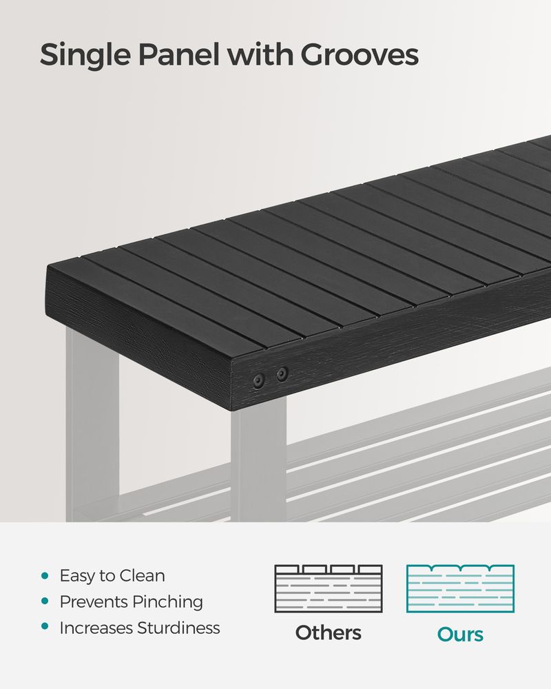Bamboo Shoe Rack Bench | Three Tier Entryway Storage Seat