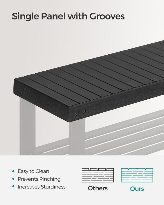 Bamboo Shoe Rack Bench | Three Tier Entryway Storage Seat