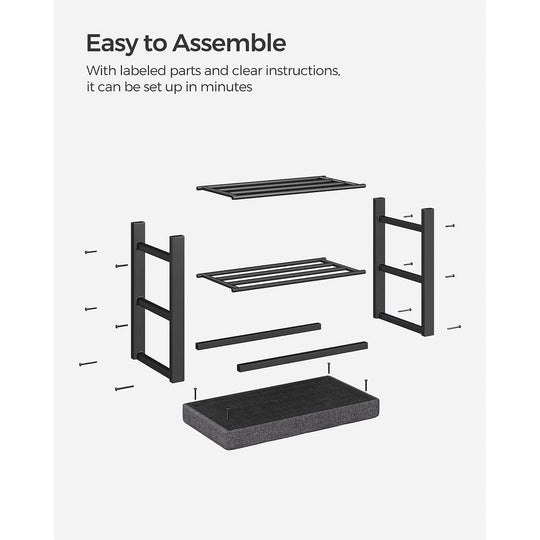 Cushioned Shoe Storage Bench | Entryway Seating With Shelves