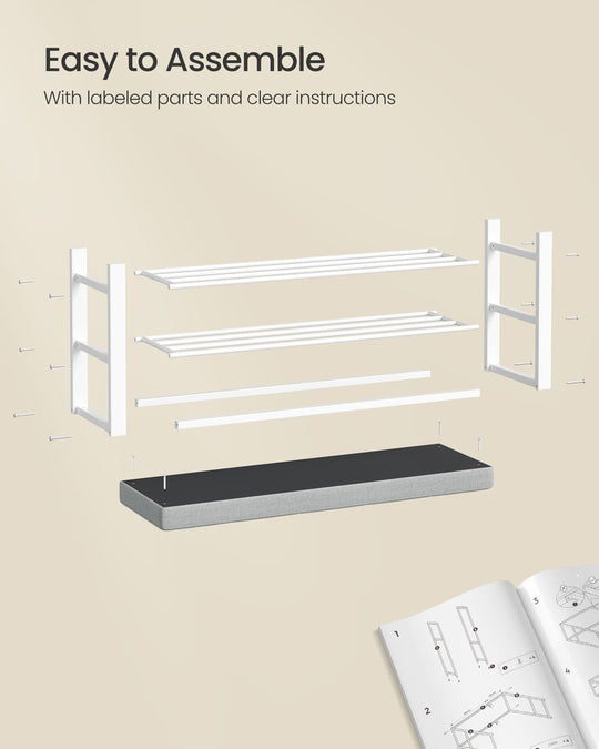 Cushioned Shoe Storage Bench | Entryway Seating With Shelves