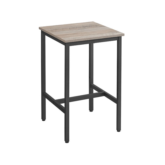 Square High Top Bar Table | Industrial Pub Table With Footrest